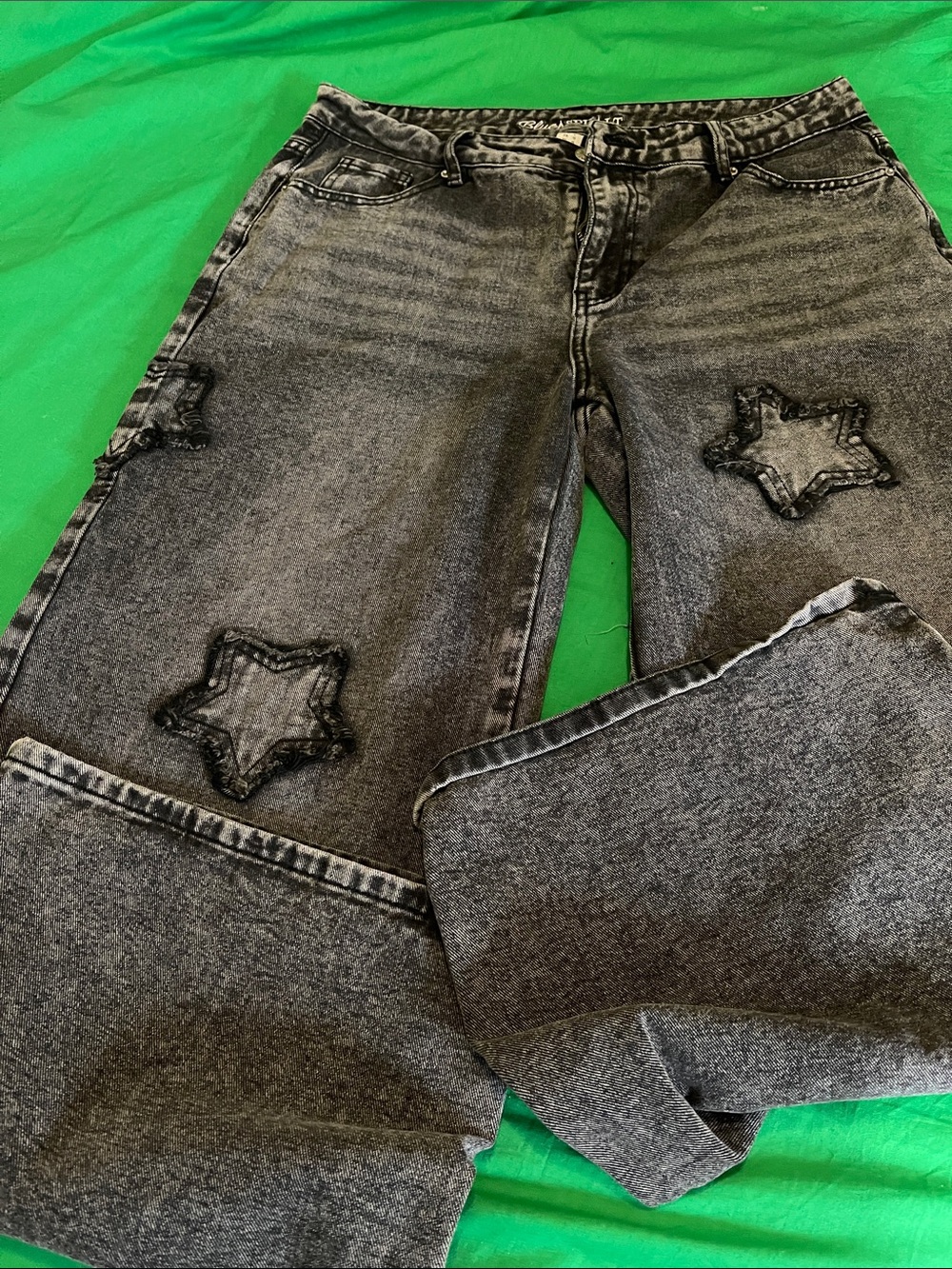 Blue Asphalt Black Gray Acid-Wash Jeans